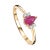 Ruby Red Minimalist 18k Gold Ruby Diamond Proposal Ring Size 6 For Sale - Image 8 of 12