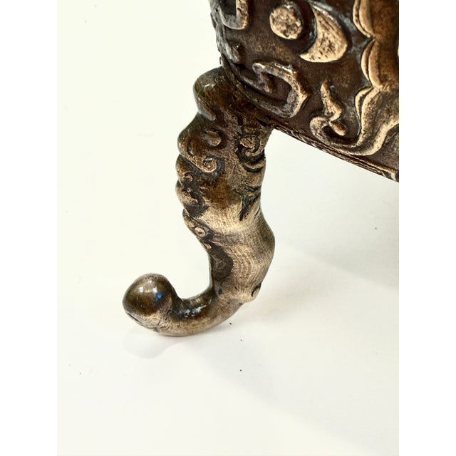 Vintage Bronze Incense Burner For Sale - Image 11 of 13