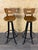 Mid-Century Modern Vintage Brutalist Bar Stools in Iron and Wood, 1960s, Set of 2 For Sale - Image 3 of 18
