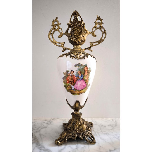 Bronze French Porcelain and Bronze Vase From the 1950s For Sale - Image 8 of 10