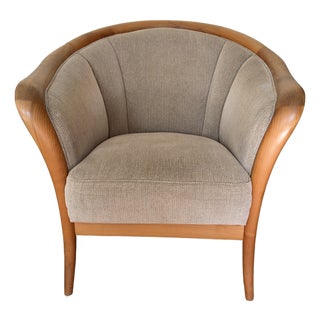 Mid-Century Modern Danish Skipper Mobler Style Bentwood Maple Club Library Arm Chair For Sale