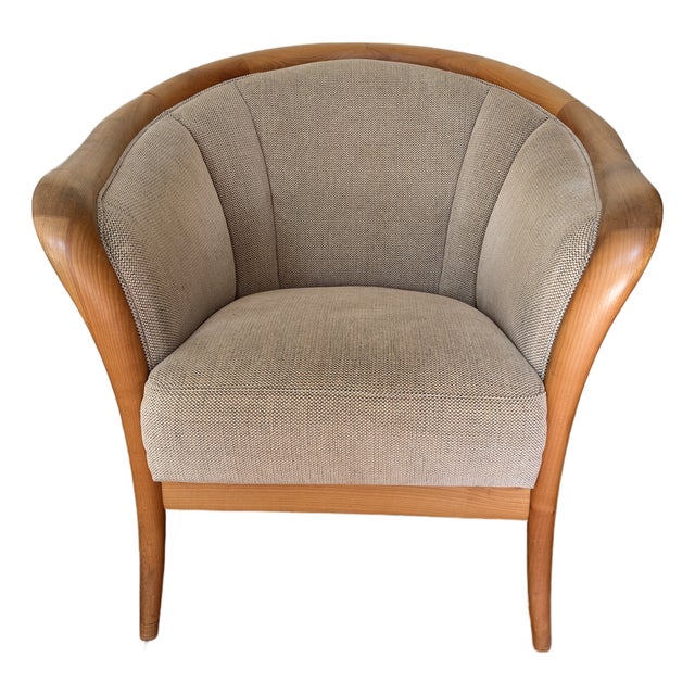 Mid-Century Modern Danish Skipper Mobler Style Bentwood Maple Club Library Arm Chair For Sale