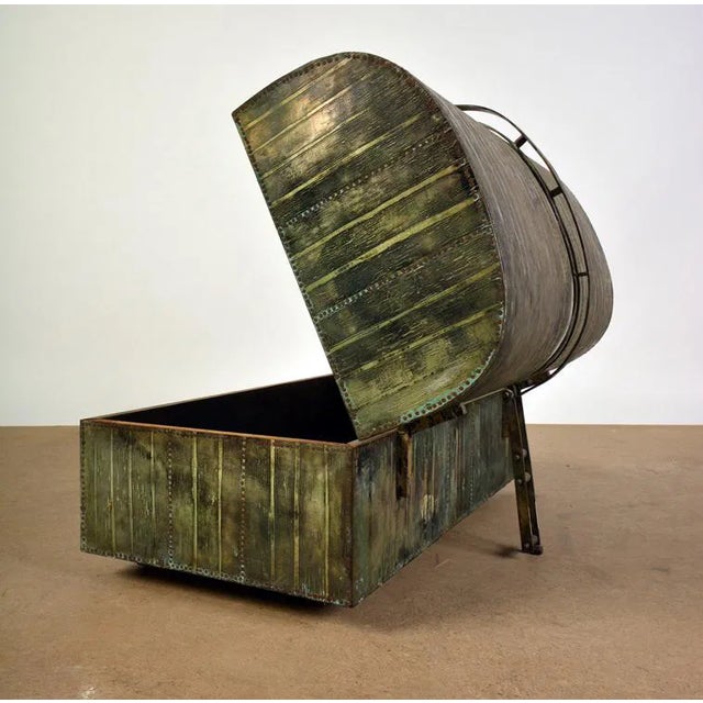 Metal 1960s Lorenzo Burchiellaro Metal Trunk For Sale - Image 7 of 7