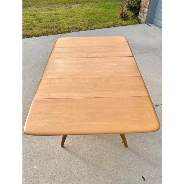 Wood Mid Century Modern Extendable Wishbone Dining Table by Heywood Wakefield For Sale - Image 7 of 12