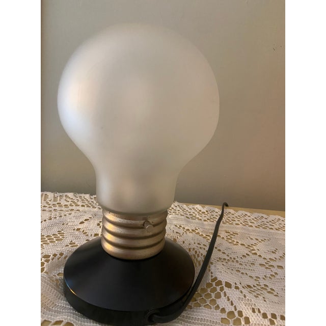 Ikea Vintage Ikea Postmodern Blinda B9818 Frosted Glass Light Bulb Table Lamp For Sale - Image 4 of 6