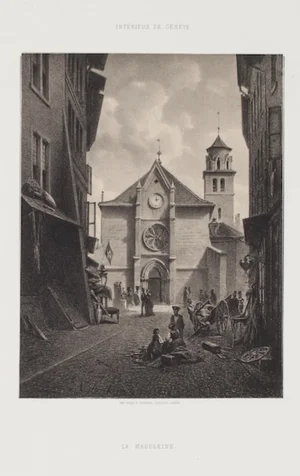 Antonio Fontanesi - Interior of Geneva - Original Lithograph - 19th Century