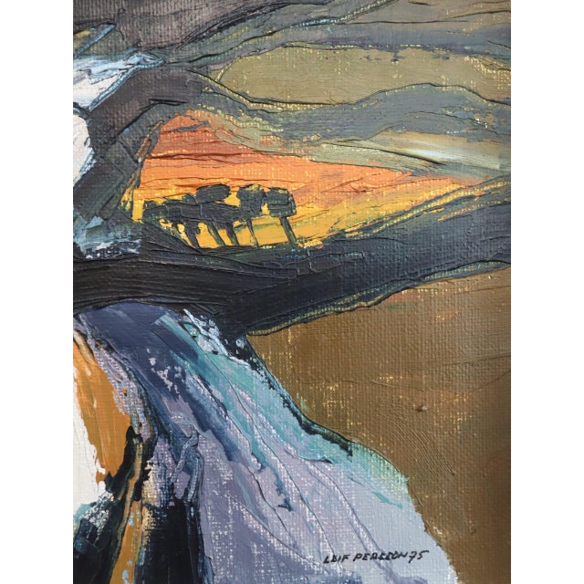 1975 'River Through the Hills' Vintage Original Expressive Swedish Abstract Landscape Oil Painting, Framed For Sale - Image 12 of 13