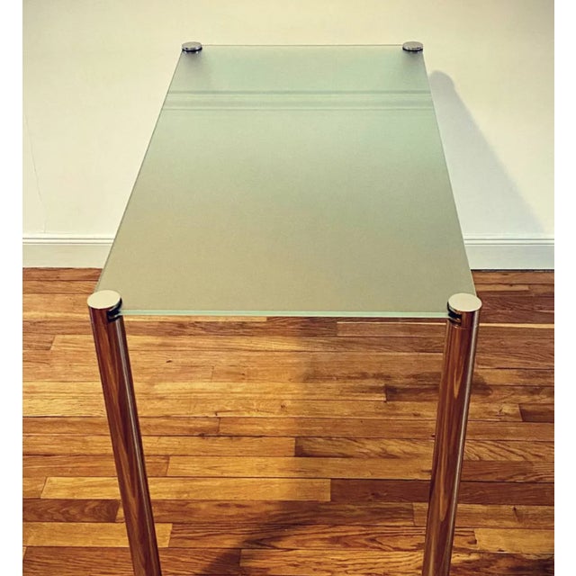 Postmodern Rectangular Table in Tinted Glass with Chrome Legs, 1970s For Sale - Image 3 of 6