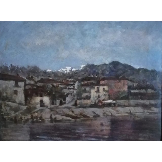 Eugenio Gignous, Lago Maggiore, 1901, Oil on Wood, Framed For Sale