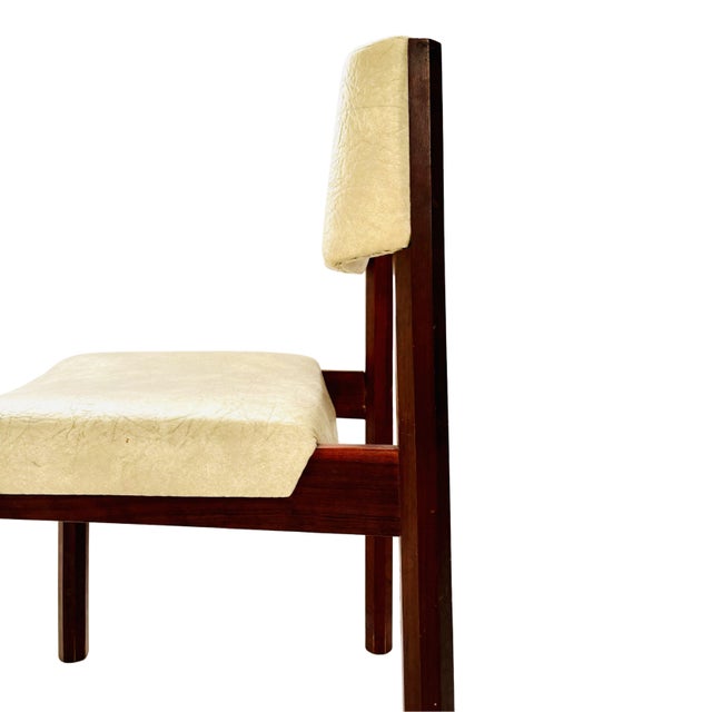 Brown Chairs in Iroko Wood and Faux Leather attributed to Biosca, 1960s, Set of 6 For Sale - Image 8 of 11