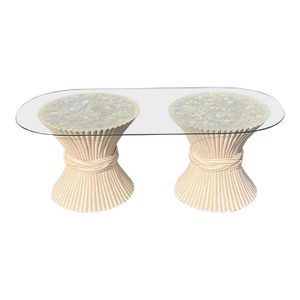 McGuire Wheat Chaff Coastal Rattan Coffee Table
