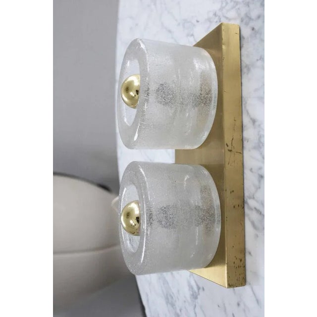 1970s Ice Glass Wall Lamp from Peill & Putzler, 1970s For Sale - Image 5 of 7