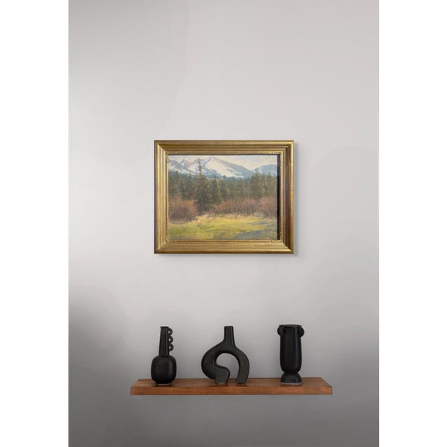 American Meadow in the Rockies by Lorenzo Chavez | Pastel Landscape of mountains and forested meadow For Sale - Image 3 of 5