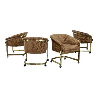 1980s Barrel Back Chairs Attributed to Milo Baughman- Set of 4 For Sale
