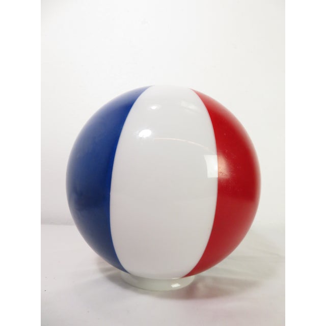 Vintage Barbershop Pendant Lamp 10" Glass Globe ~ Beach Ball ~ Circus ~ Mid Century Ceiling Light For Sale - Image 13 of 17