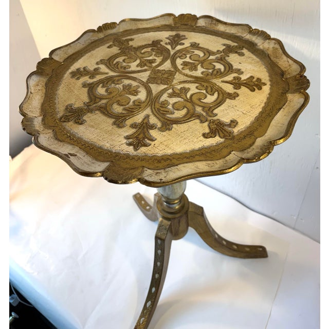 Gold Vintage Italian Florentine Wine Table For Sale - Image 8 of 9