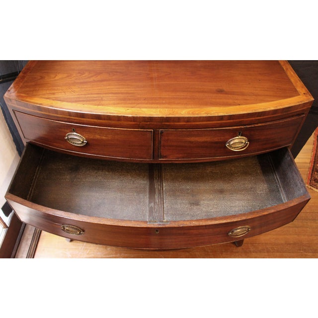 Late 18th Century English George III Period Bowfront Chest of Drawers For Sale - Image 10 of 15