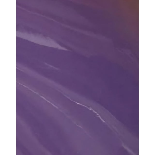 Contemporary Vintage Sculptural Side Table in Violet Lacquered Metal and Glass, Italy, 1990s For Sale - Image 3 of 4