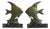 Antique Art Deco French Bookends Angelfish in Black Marble Spelter Moonfish, 1925, Set of 2 For Sale