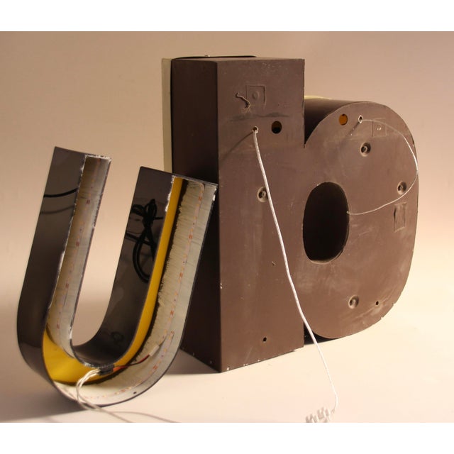 Mid-Century Modern Mid-Century Modern Illuminated Letters, 1970s, Set of 2 For Sale - Image 3 of 4