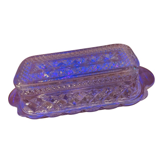 Vintage Anchor Hocking Covered Butter Dish For Sale