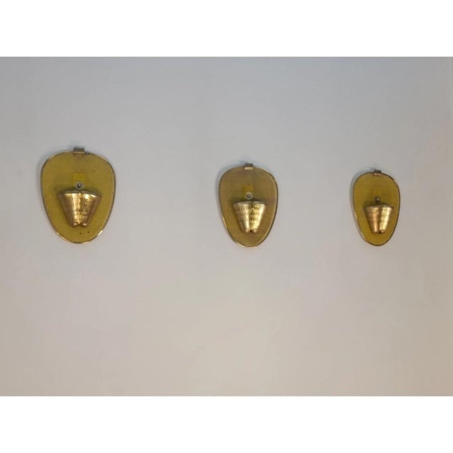 Wall Sconces by Mathieu Matégot for Ateliers Mategot, 1950s, Set of 3 For Sale - Image 3 of 10