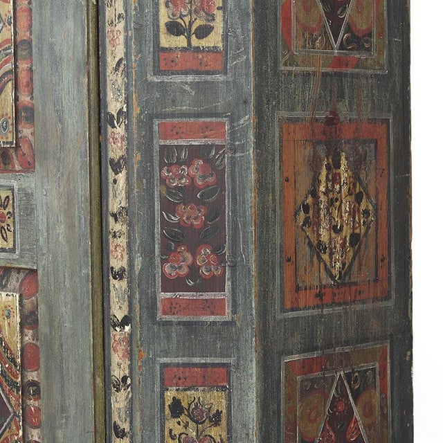Rustic Farmhouse Folk Art Painted Bridal Cabinet, 1842 For Sale - Image 16 of 18