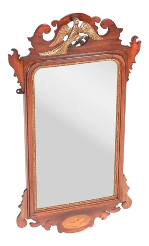 Antique Edwardian Inlaid Mahogany Wall Mirror