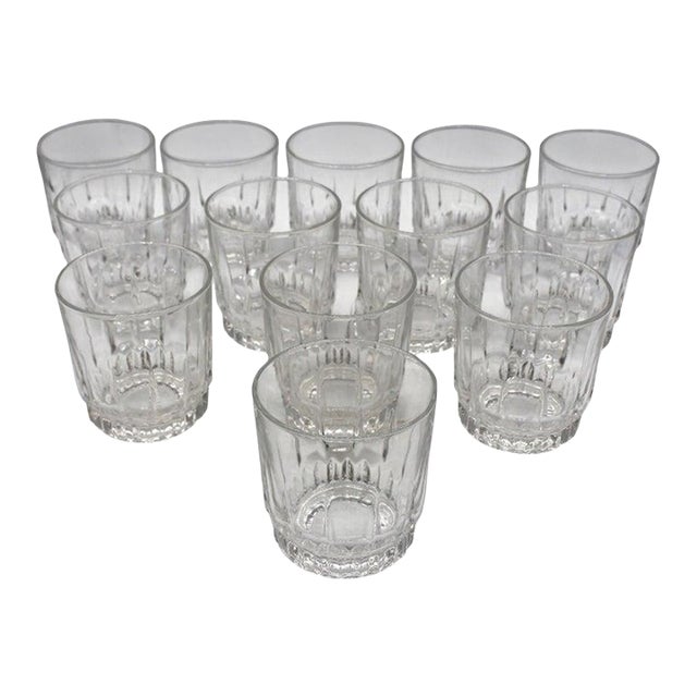 C. 1980s Set of Twelve Plus One Whiskey Tumbler Glasses For Sale