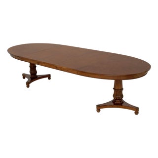 Regency Style Twin Pedestal Extending Dining Table For Sale