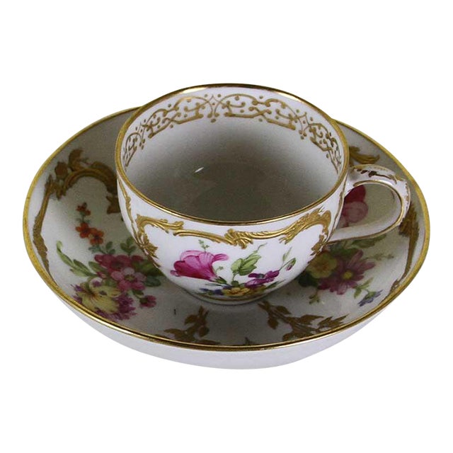 Antiques KPM Mocha Cup & Saucer For Sale