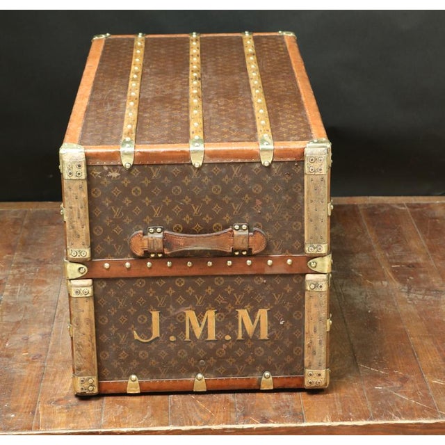 Monogrammed Wardrobe Trunk from Louis Vuitton, 1920s For Sale - Image 10 of 12