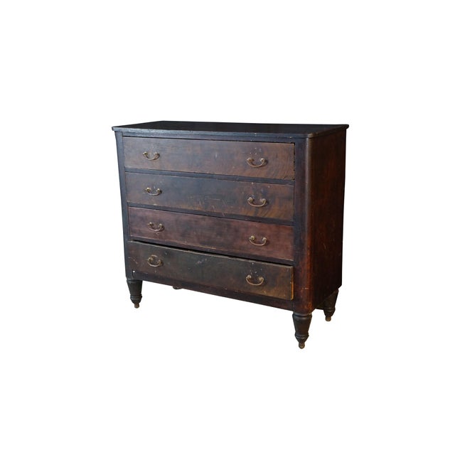 American Antique 18th Century American Federal Crotch Mahogany Chest of Drawers Dresser For Sale - Image 3 of 15