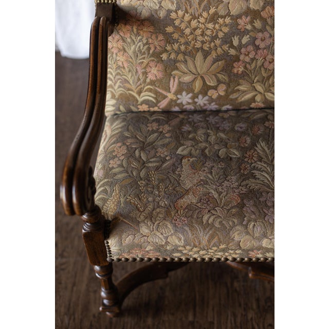 Late 19th Century Fireside Flemish Tapestry Armchair For Sale - Image 6 of 12