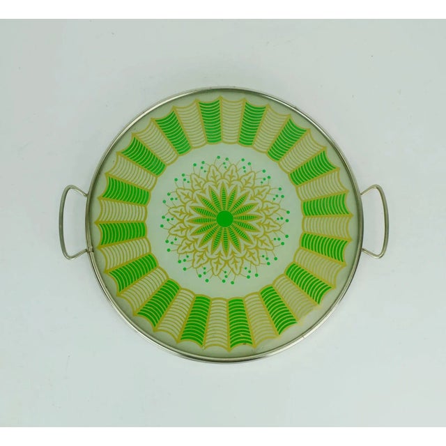 Art Deco Abstract Glass & Metal Tray, 1930s For Sale - Image 3 of 10