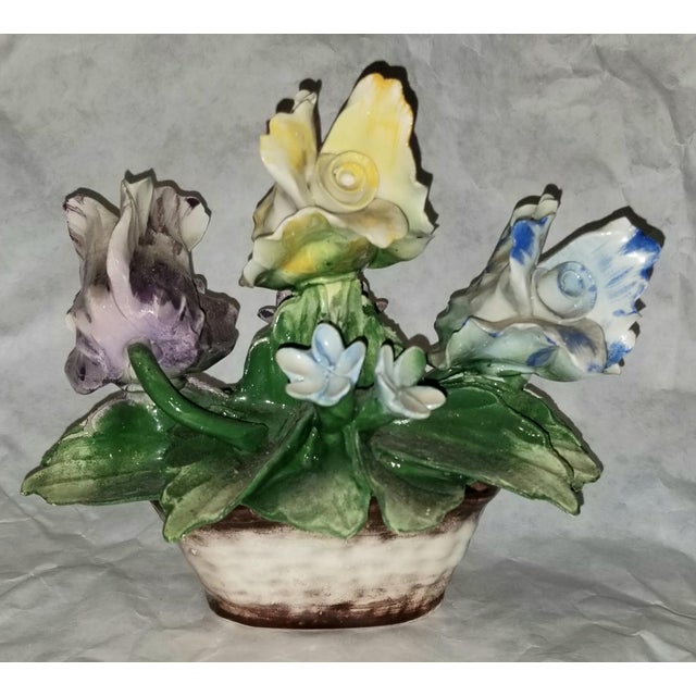 1950s 1950s Capodimante Porcelain Floral Basket For Sale - Image 5 of 6