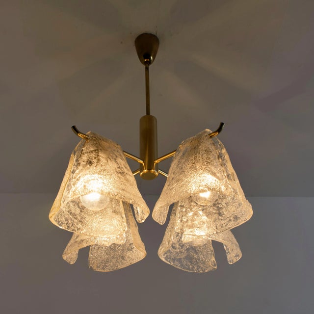 Ice Glass Chandelier by J.T. Kalmar, 1970s For Sale - Image 9 of 11