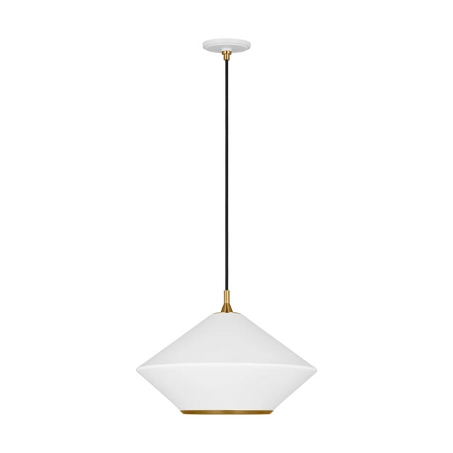 Thomas O'Brien by Visual Comfort Studio Stanza 1-Light Extra Large Pendant in Matte White For Sale In Greenville, SC - Image 6 of 6