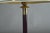 1980s Vintage Brass Table Lamp with Burgundy Column and White Shade, 1980s For Sale - Image 5 of 11