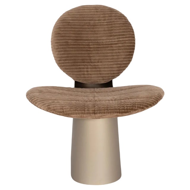 Pilota Cord Brown Pearl Beige Lounge Chair by Pulpo For Sale