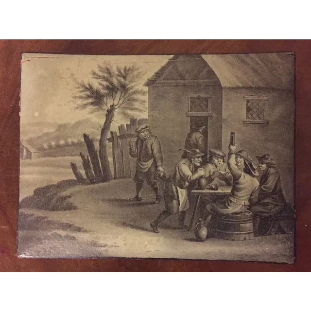 Antique 18th Century Belgian Grand Tour Lacquer Paint Decorated Wood Jewelry Trinket Box For Sale - Image 10 of 13