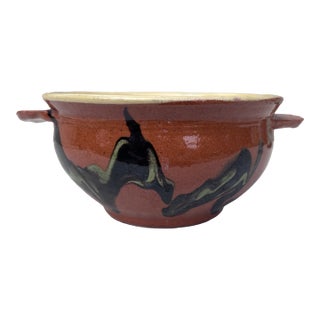 19th Century Rustic French Pottery Bowl Savoie For Sale