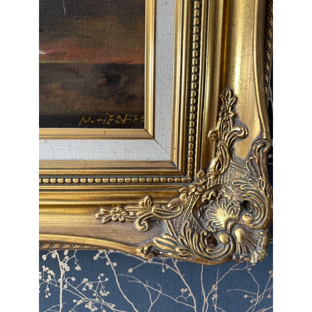 1960s Large Floral Still Life Oil Painting Ornate Gilt Frame Framed Traditional Vintage European For Sale - Image 5 of 7