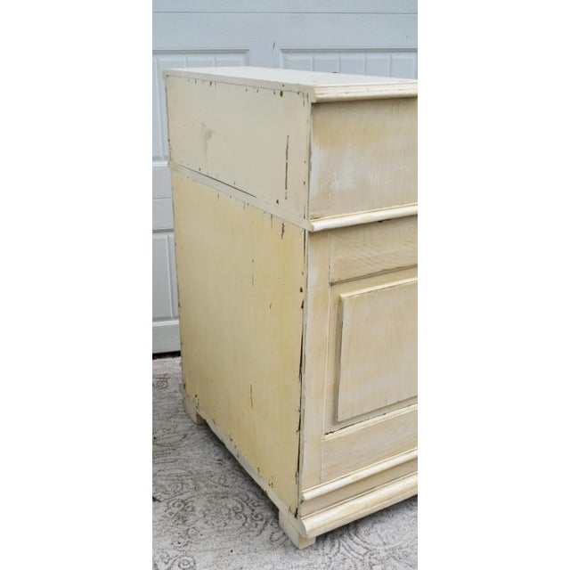 Slant Front Secretary Desk 1970s Venetian Style Distressed White For Sale - Image 12 of 12