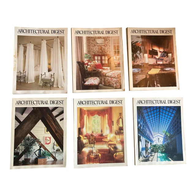 Lot of 6 Vintage Architectural Digest Magazines From 1983-1985 For Sale