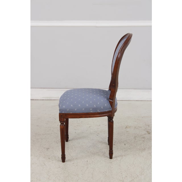 1980s Set of 12 French Louis XVI Mahogany Medallion Back Dining Chairs For Sale - Image 5 of 16