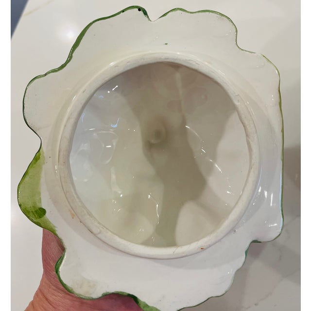 Cabbage Ware Floral Teapot - Vintage Majolica With Hibiscus For Sale In Philadelphia - Image 6 of 11