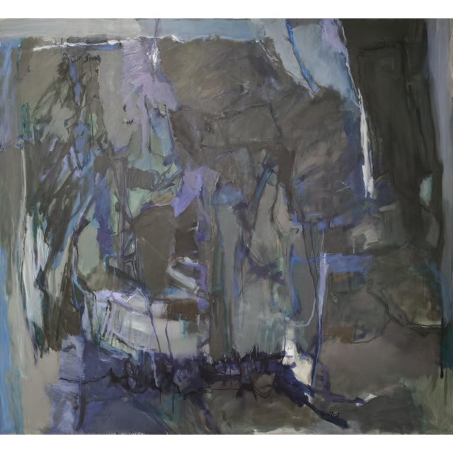 Blue Daniel Prat, A Tribute to the Mineral Landscape, Oil on Canvas For Sale - Image 8 of 8