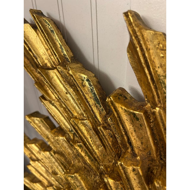 Mid 20th Century Gilt Starburst Mirror For Sale - Image 5 of 6
