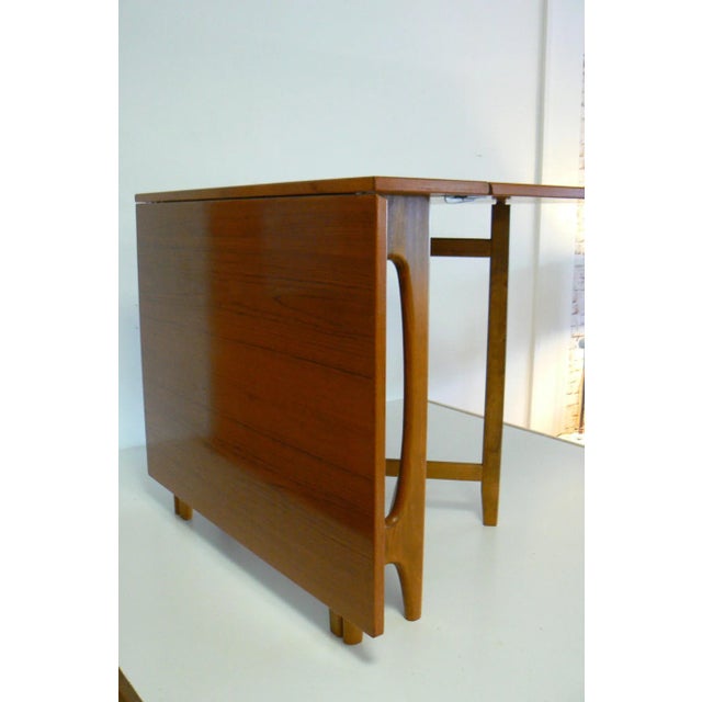 Vintage Folding Teak Dining Table by Bendt Winge for Kleppe Møbelfabrikk, 1960s For Sale - Image 6 of 13